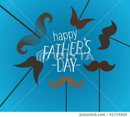 Happy fathers day greeting card with mustache - Stock Illustration ...