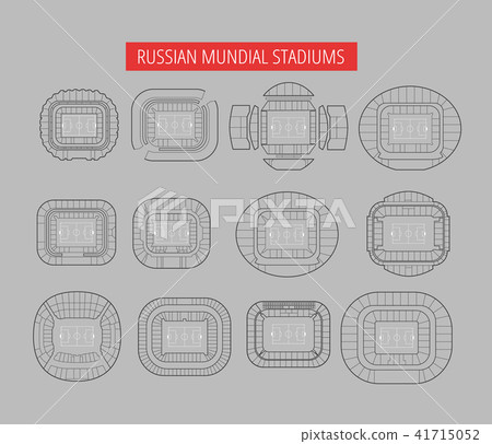 world championship stadiums vector set. Top view world championship stadiums vector set. Top view 41715052
