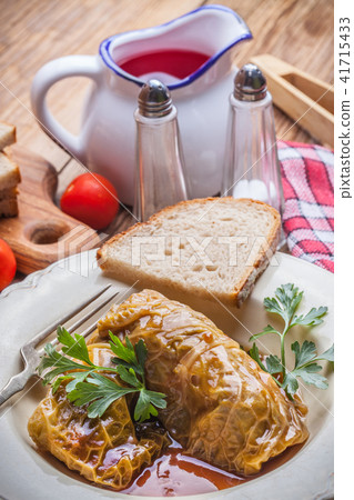 Dish of cabbage stuffed with meat. Dish of cabbage stuffed with meat. 41715433