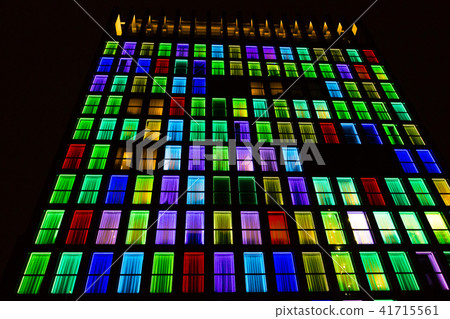 Colored windows texture. Neon light background Colored windows texture. Neon light background 41715561