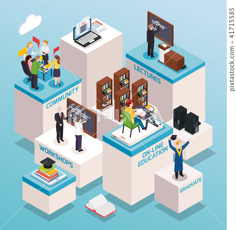 University Students Isometric Composition - Stock Illustration ...