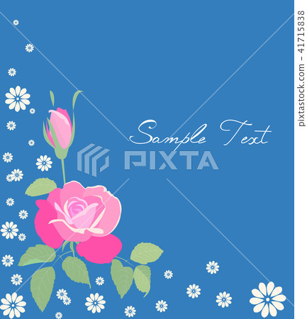 Greeting card with pink rose. illustration. Greeting card with pink rose. illustration. 41715838