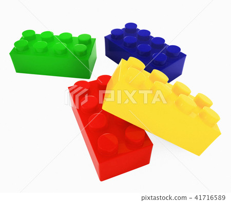 Color blocks toy connected isolated childhood Color blocks toy connected isolated childhood 41716589