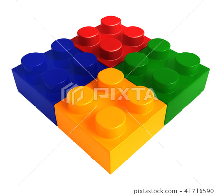 Color blocks toy connected isolated childhood 41716590