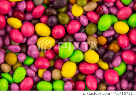 set yellow green mauve dragee many small candy 41716751
