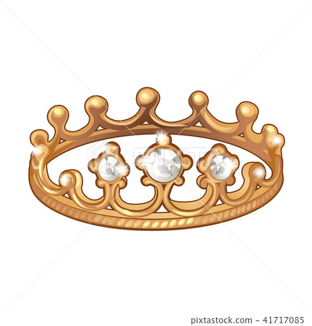 Exclusive ring in the shape of a Royal crown made of gold with inlaid diamonds isolated on white Exclusive ring in the shape of a Royal crown made of gold with inlaid diamonds isolated on white 41717085