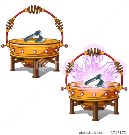 Table with simulated lightning isolated on white background. Vector close-up cartoon illustration. 41717175