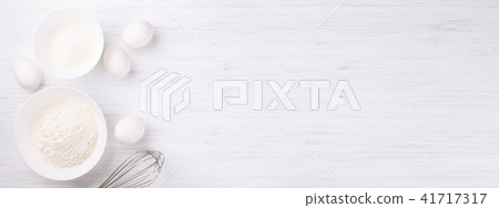 Ingredients for baking sponge cake. 41717317