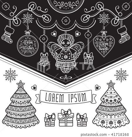 Cute textless template for Christmas Cards Cute textless template for Christmas Cards 41718168