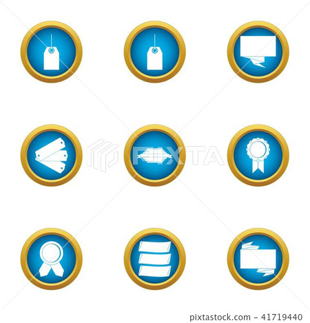 Discount plate icons set, flat style Discount plate icons set, flat style 41719440