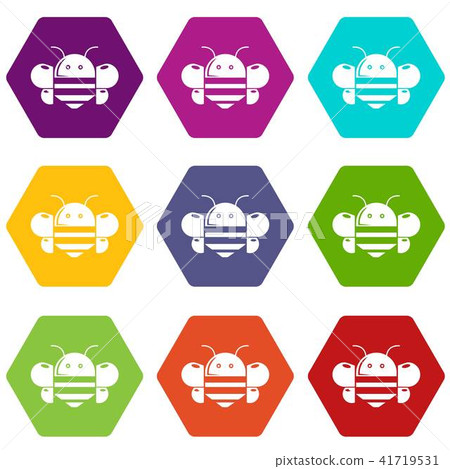 Bee icons set 9 vector Bee icons set 9 vector 41719531