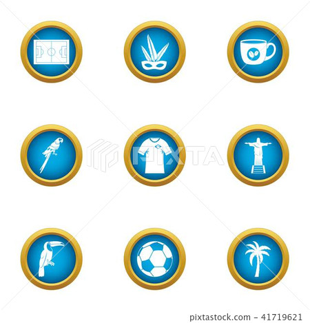Brazil country icons set, flat style 41719621