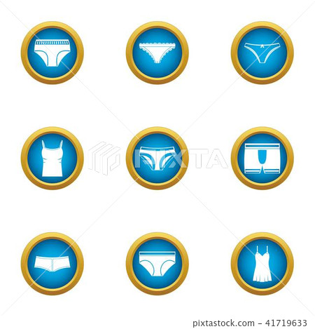 Panties icons set, flat style 41719633