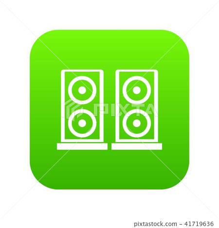 Music speakers icon digital green 41719636