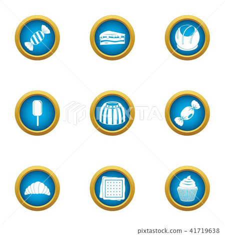 Sweet dish icons set, flat style 41719638