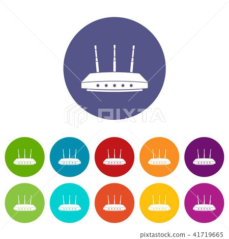 Router icons set vector color 41719665