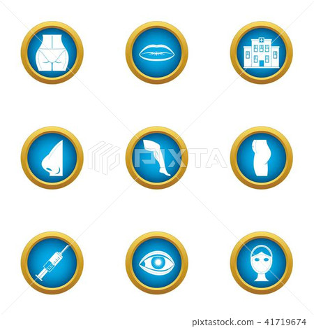 Correct the figure icons set, flat style 41719674