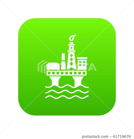 Oil platform icon green vector 41719676