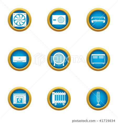 Ventilation icons set, flat style Ventilation icons set, flat style 41719834