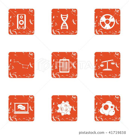 Chemical improvement icons set, grunge style Chemical improvement icons set, grunge style 41719838