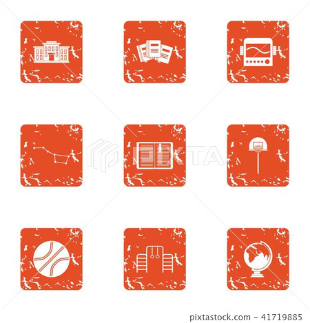 Class icons set, grunge style - Stock Illustration [41719885] - PIXTA