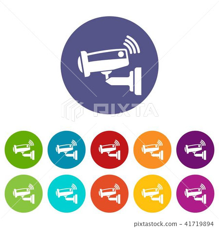 Security camera icons set vector color Security camera icons set vector color 41719894