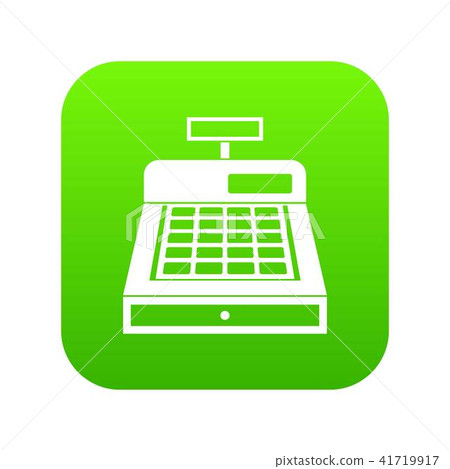 Cash Register Icon Digital Green Stock Illustration