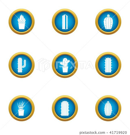 Different cactus icons set, flat style Different cactus icons set, flat style 41719920