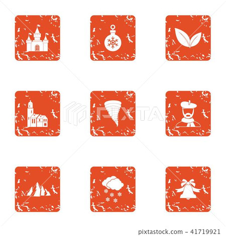 Slope icons set, grunge style 41719921