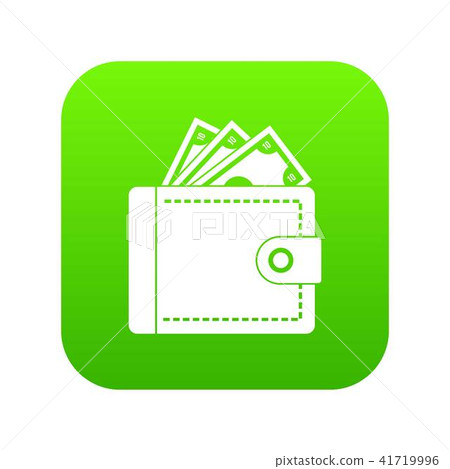 Purse with money icon digital green Purse with money icon digital green 41719996