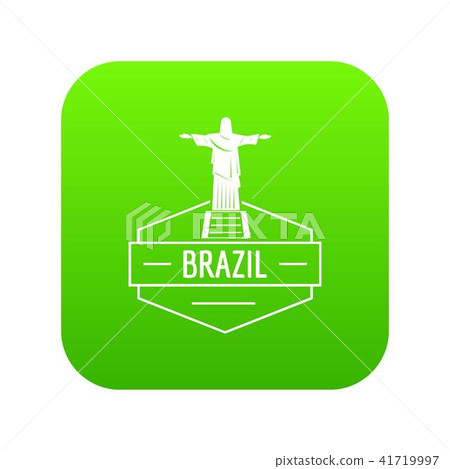 Brazil statue icon green vector Brazil statue icon green vector 41719997