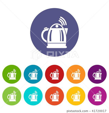 Electric kettle icons set vector color - Stock Illustration [41720017 ...