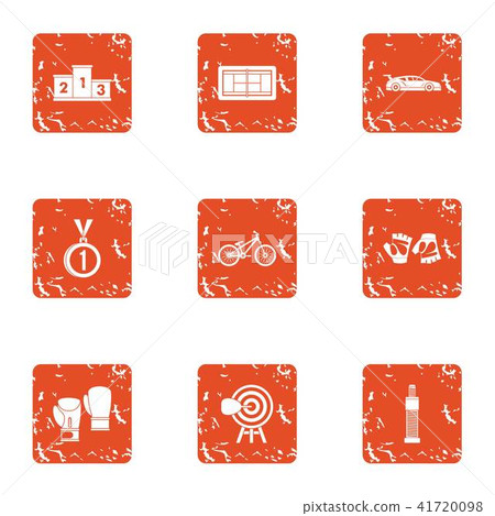 Ascent icons set, grunge style 41720098