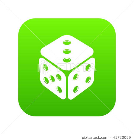 Cube casino icon green vector 41720099