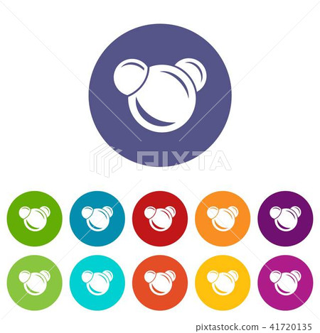 Molecule reaction icons set vector color 41720135