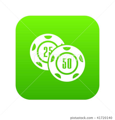 Casino chip icon green vector Casino chip icon green vector 41720140
