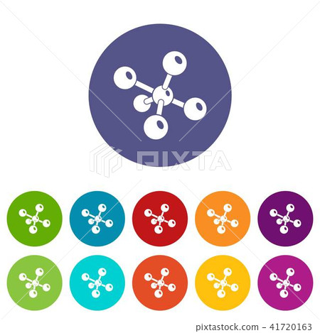 Molecule chemistry icons set vector color Molecule chemistry icons set vector color 41720163