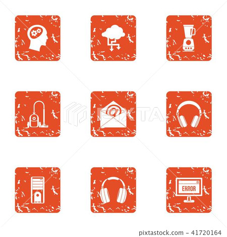 Error mail icons set, grunge style Error mail icons set, grunge style 41720164