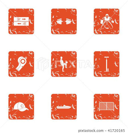 Herculean icons set, grunge style Herculean icons set, grunge style 41720165