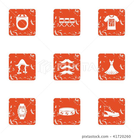 Contemporary person icons set, grunge style 41720260