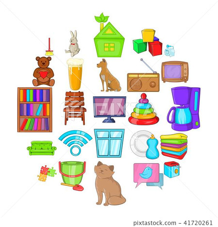 Chamber icons set, cartoon style 41720261