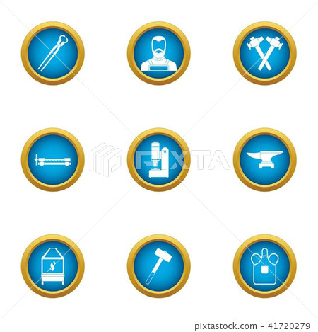 Metal work icons set, flat style - Stock Illustration [41720279] - PIXTA