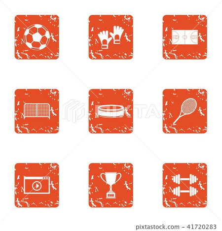 Sport vision icons set, grunge style 41720283