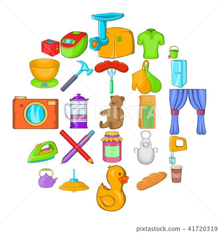 Lodgings icons set, cartoon style 41720319