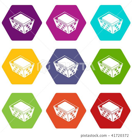 Clothes in basket icons set 9 vector Clothes in basket icons set 9 vector 41720372