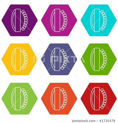 Massage brush icons set 9 vector Massage brush icons set 9 vector 41720379