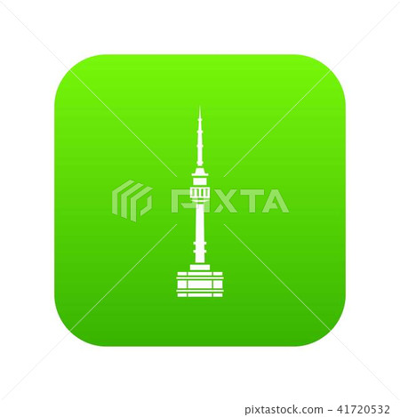 Namsan tower in Seoul icon digital green Namsan tower in Seoul icon digital green 41720532
