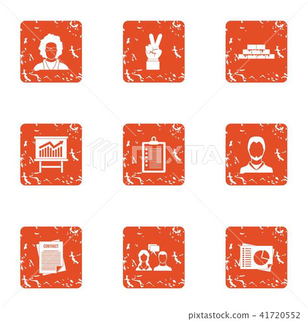 Knowledge Meter Rising Icon Rising knowledge icons set, grunge style - Stock Illustration [41720552 ...