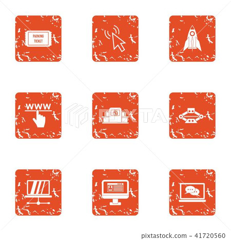 Computerisation a life icons set, grunge style Computerisation a life icons set, grunge style 41720560