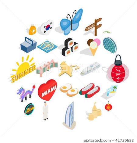 Guesthouse icons set, isometric style Guesthouse icons set, isometric style 41720688